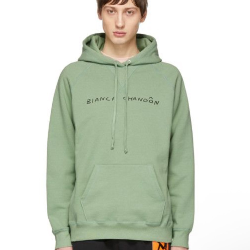 Green Pullover Sweatshirt with Drawstring Hood